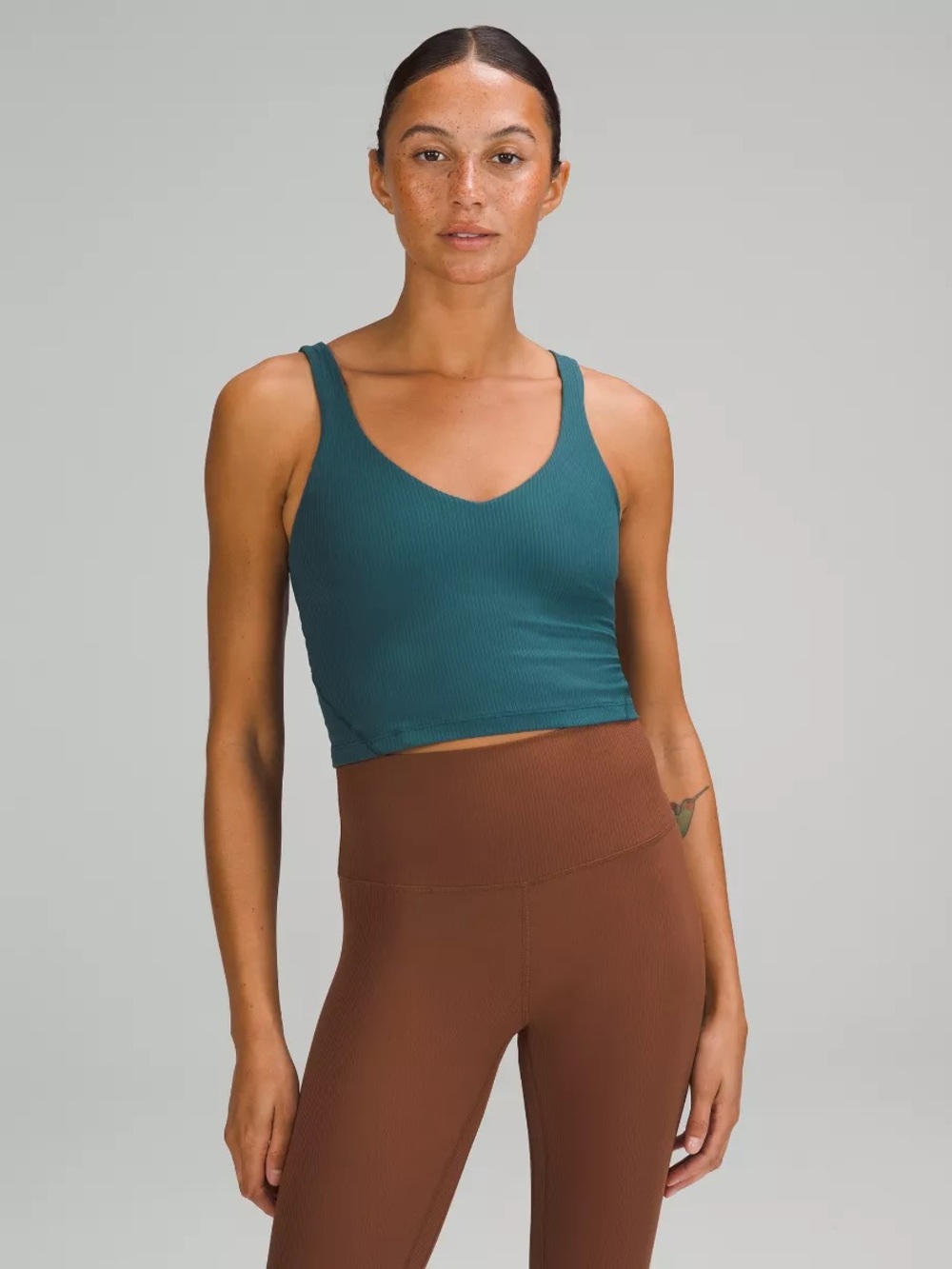 American Eagle Ribbed Crop Tank Top - Teal